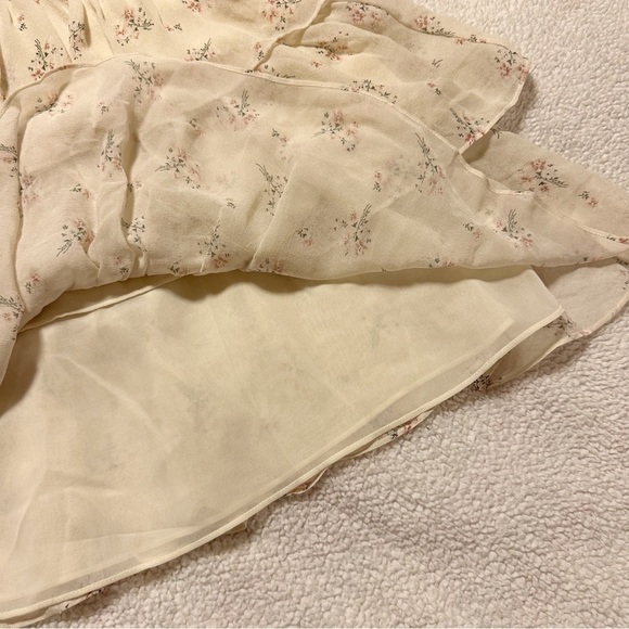 LoveShackFancy Cata Mini Dress Floral Sheer Ruffle Silk Sheer Shortbread - Picture 11 of 16